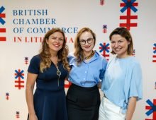 Left to right: Dovilė Vyčinė, BCCL Board Member; Neringa Petrauskaitė, BCCL Chair; Olga Petroševičienė, BCCL Board Member.