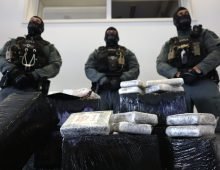 Several bags of cocaine are on display at a press conference at the Customs Criminal Investigation Office. In the fight against international drug smuggling, German customs authorities have seized tons of cocaine. Photo: Rolf Vennenbernd/dpa