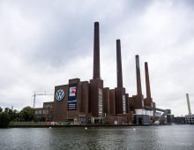The Volkswagen Group is headquartered in the northern German city of Wolfsburg. The company's campus is located along the Mittelland Canal. Photo: Moritz Frankenberg/dpa