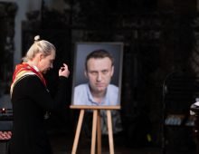 04 June 2024, Berlin: Yulia Navalnaya, widow of late Russian opposition figure Alexei Navalny, attends a memorial service in his honour, on his birthday at the Church of Saint Mary. Photo: Sebastian Gollnow/dpa
Credit: Sebastian Gollnow/dpa