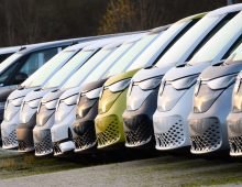New VW ID.Buzz electric buses are parked in a parking lot at the Volkswagen Commercial Vehicles plant. Photo: Julian Stratenschulte/dpa
Credit: Julian Stratenschulte/dpa