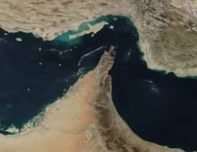 The Strait of Hormuz - waterway between the Persian Gulf and the Gulf of Oman. Source: wikipedia.org